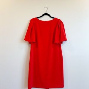 Alex Marie - Red Flutter Sleeve Knee Length Dress